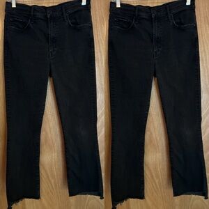 MOTHER Black Ankle Cropped Jeans